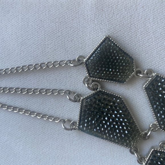 Necklace - pebbly pave shapes - Picture 5 of 6